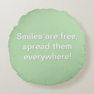 Spread Joy with Every Smile Round Cushion