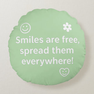 Spread Joy with Every Smile Round Cushion