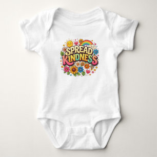Spread Kindness – Cute Floral Rainbow Baby Bodysuit