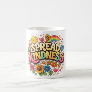 Spread Kindness – Cute Floral Rainbow  Coffee Mug