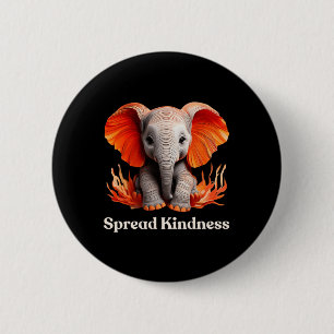 Spread Kindness Cute Orange-reddish Ba 6 Cm Round Badge