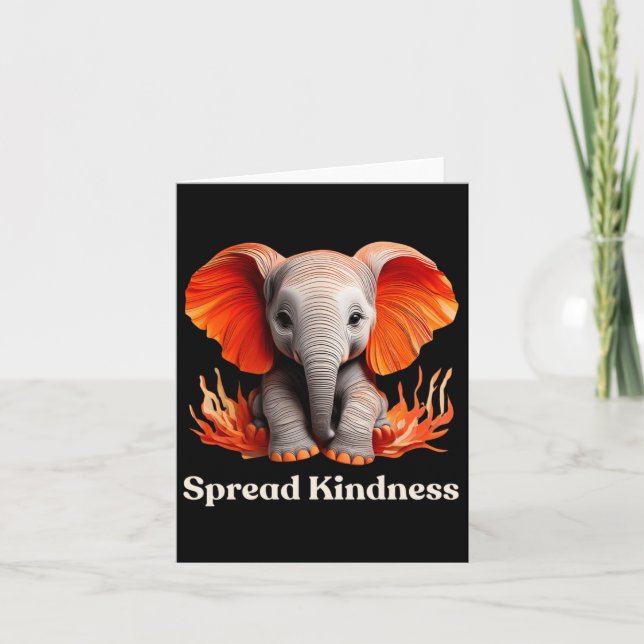 Spread Kindness Cute Orange-reddish Ba  Card (Front)