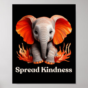 Spread Kindness Cute Orange-reddish Ba Poster