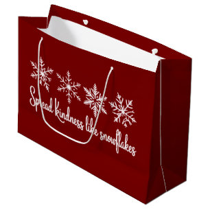 Spread Kindness Like Snowflakes Christmas Large Gift Bag