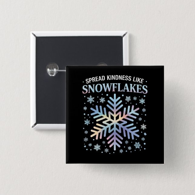 Spread Kindness Like Snowflakes Christmas Teacher 15 Cm Square Badge (Front & Back)