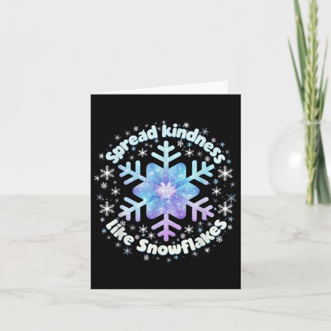 Spread Kindness Like Snowflakes Christmas Teacher  Card (Front)