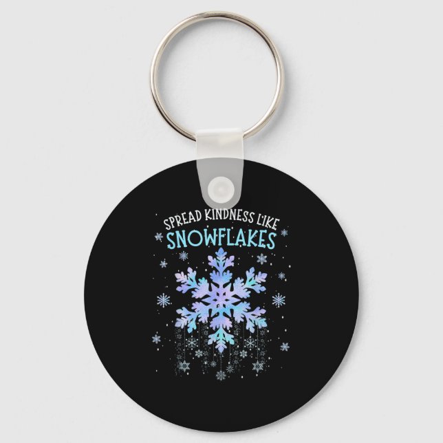 Spread Kindness Like Snowflakes Christmas Teacher  Key Ring (Front)