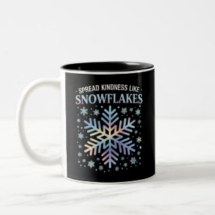 Spread Kindness Like Snowflakes Christmas Teacher Two-Tone Coffee Mug