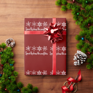 Spread Kindness Like Snowflakes Christmas Wrapping Paper