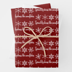 Spread Kindness Like Snowflakes Christmas  Wrapping Paper Sheet