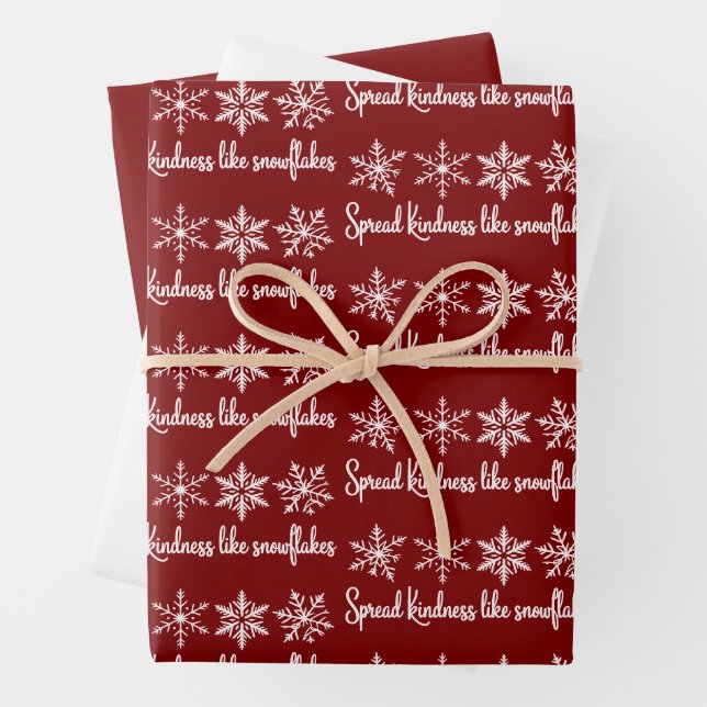 Spread Kindness Like Snowflakes Christmas  Wrapping Paper Sheet (In situ)