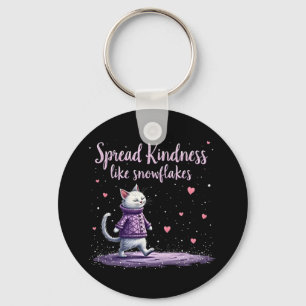 Spread Kindness Like Snowflakes Cosy Winter Vibes Key Ring