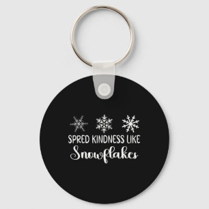 Spread Kindness Like Snowflakes Cute Merry Christm Key Ring