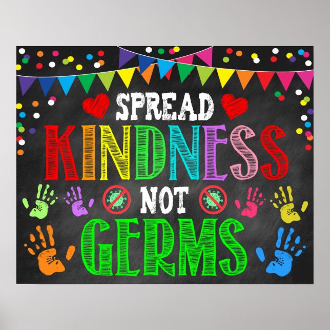 Spread Kindness Not Germs Classroom Poster (Front)
