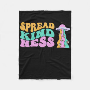 Spread Kindness Pastel Ufo Rainbow Sticker Fleece Blanket