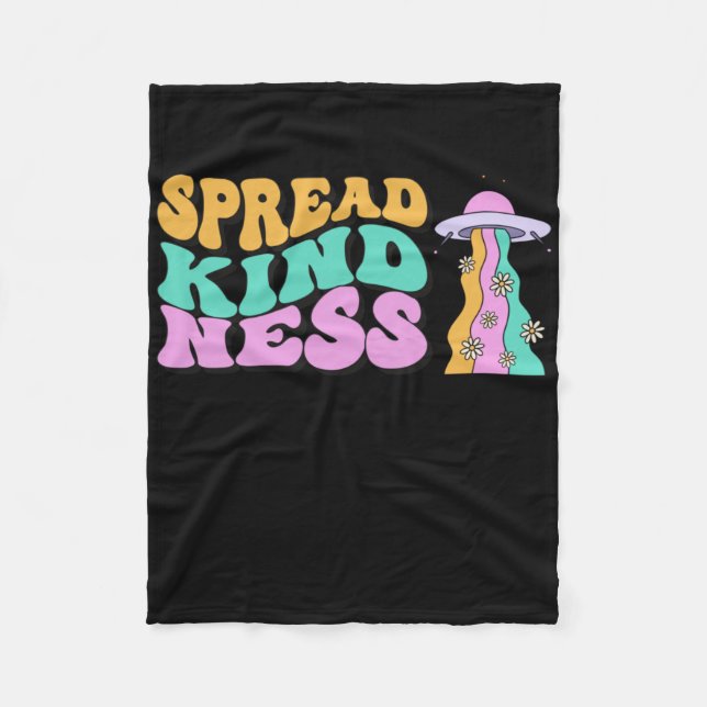 Spread Kindness Pastel Ufo Rainbow Sticker  Fleece Blanket (Front)