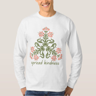spread kindness retro pink flowers inspirational T-Shirt