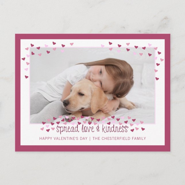 SPREAD LOVE AND KINDNESS Valentine Holiday Postcard (Front)
