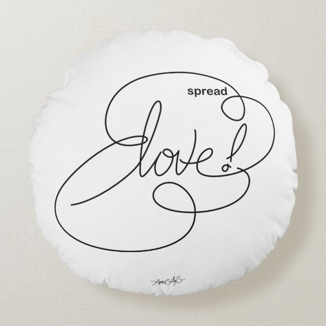 spread LOVE -  Bold CloudS Round Cushion (Front)
