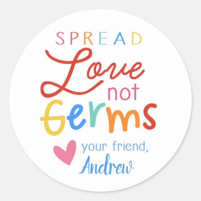 Spread Love Hand Sanitizer Sticker (Front)