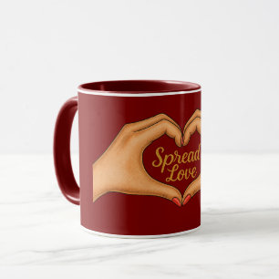Spread Love Heart Hands Gold Combo Mug
