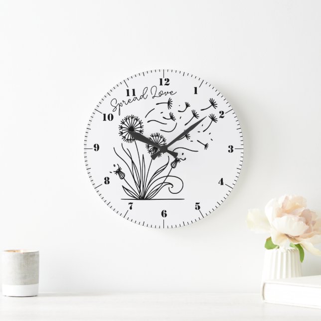 "Spread Love"  Large Clock (Home)