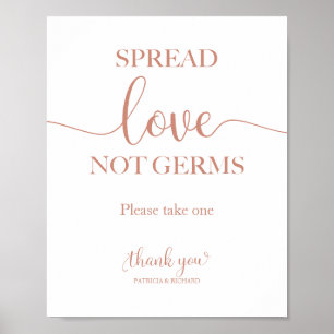 Spread Love Not Germs Hand Sanitizer Favours Sign