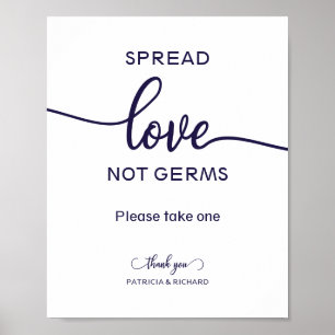 Spread Love Not Germs Hand Sanitizer Favours Sign