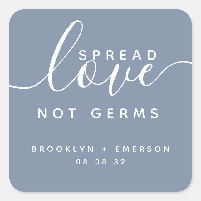 Spread Love Not Germs Hand Sanitizer  Square Sticker (Front)