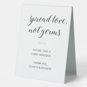 Spread Love Not Germs Hand Sanitizer Wedding