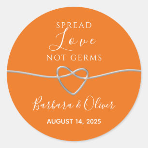 Spread Love Not Germs Wedding Classic Round Sticker