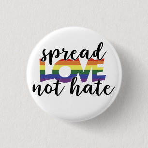 Spread Love Not Hate  3 Cm Round Badge