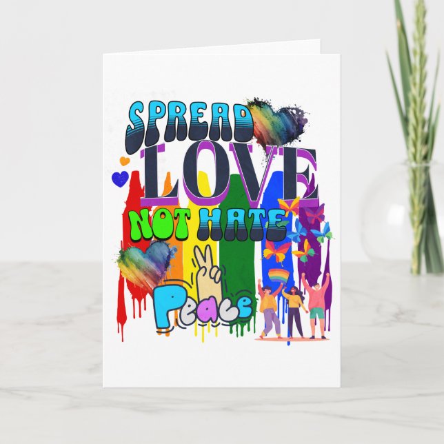 Spread Love, Not Hate | June is Pride Month Card (Front)