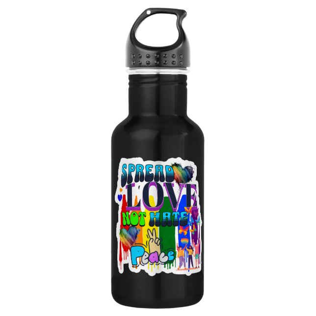 Spread Love Not Hate | LGBTQI+ Pride 532 Ml Water Bottle (Front)