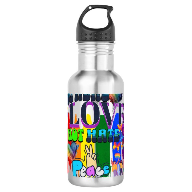 Spread Love Not Hate | LGBTQI+ Pride 710 Ml Water Bottle (Front)