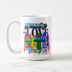 Spread Love Not Hate   LGBTQI+ Pride Coffee Mug