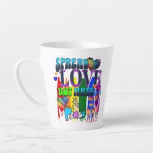 Spread Love Not Hate   LGBTQI+ Pride Latte Mug