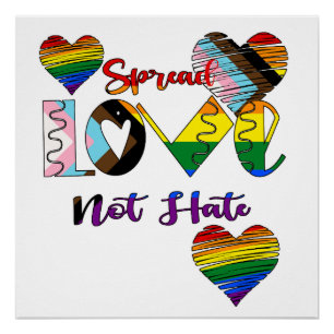 Spread Love Not Hate Poster