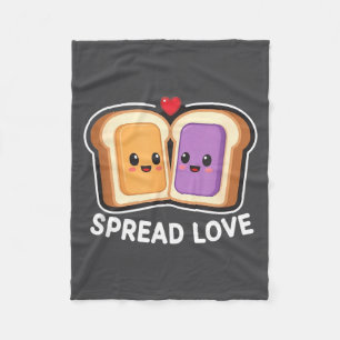 Spread Love Peanut Butter And Jelly Valentine Desi Fleece Blanket