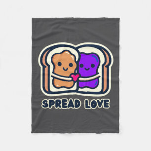 Spread Love Peanut Butter And Jelly Valentine Desi Fleece Blanket