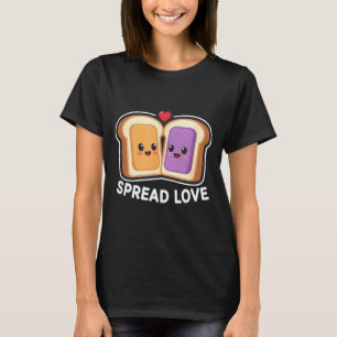 Spread Love Peanut Butter And Jelly Valentine Desi T-Shirt