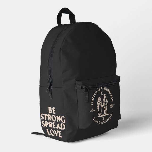 spread love printed backpack (Back Corner Left)