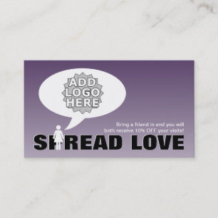 spread love refer a friend stick figure business card