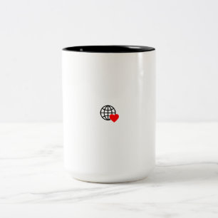 Spread Love & Unity – Heart & Globe Coffee Mug