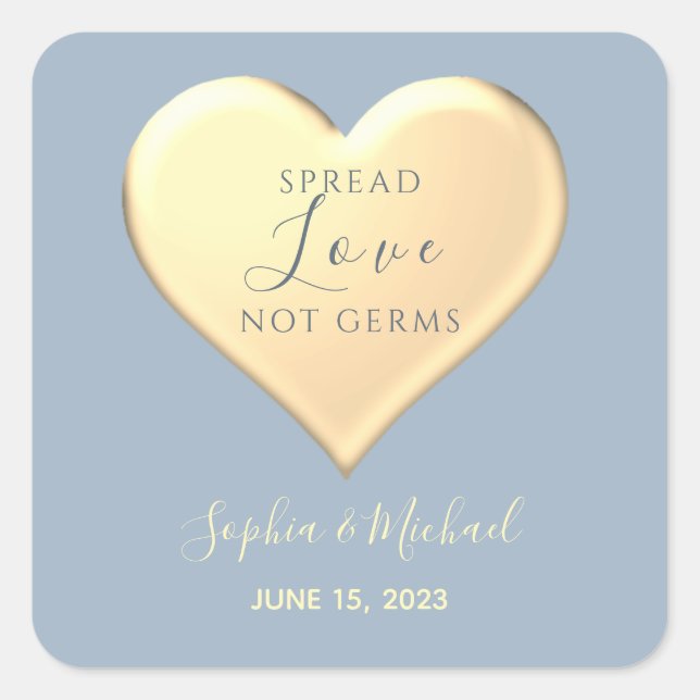 Spread Love Wedding Favour Square Sticker (Front)