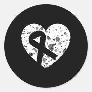 Spread Love With Graphic Heart And Ribbon Cancer Classic Round Sticker