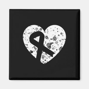 Spread Love With Graphic Heart And Ribbon Cancer  Magnet