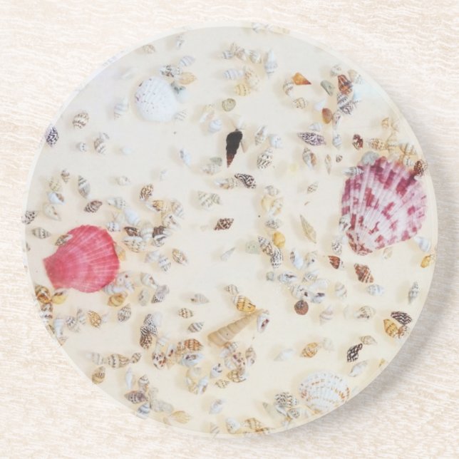 Spread of Colourful Tiny Seashells Coaster (Front)