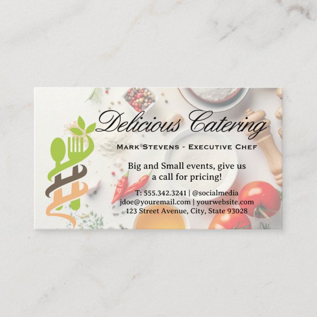 Spread of Food on Table Business Card (Front)