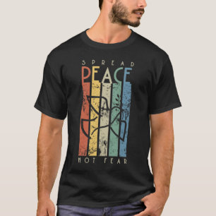Spread Peace Not Fear Dove Retro Stripes T-shirts 